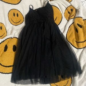 black dress floral top design